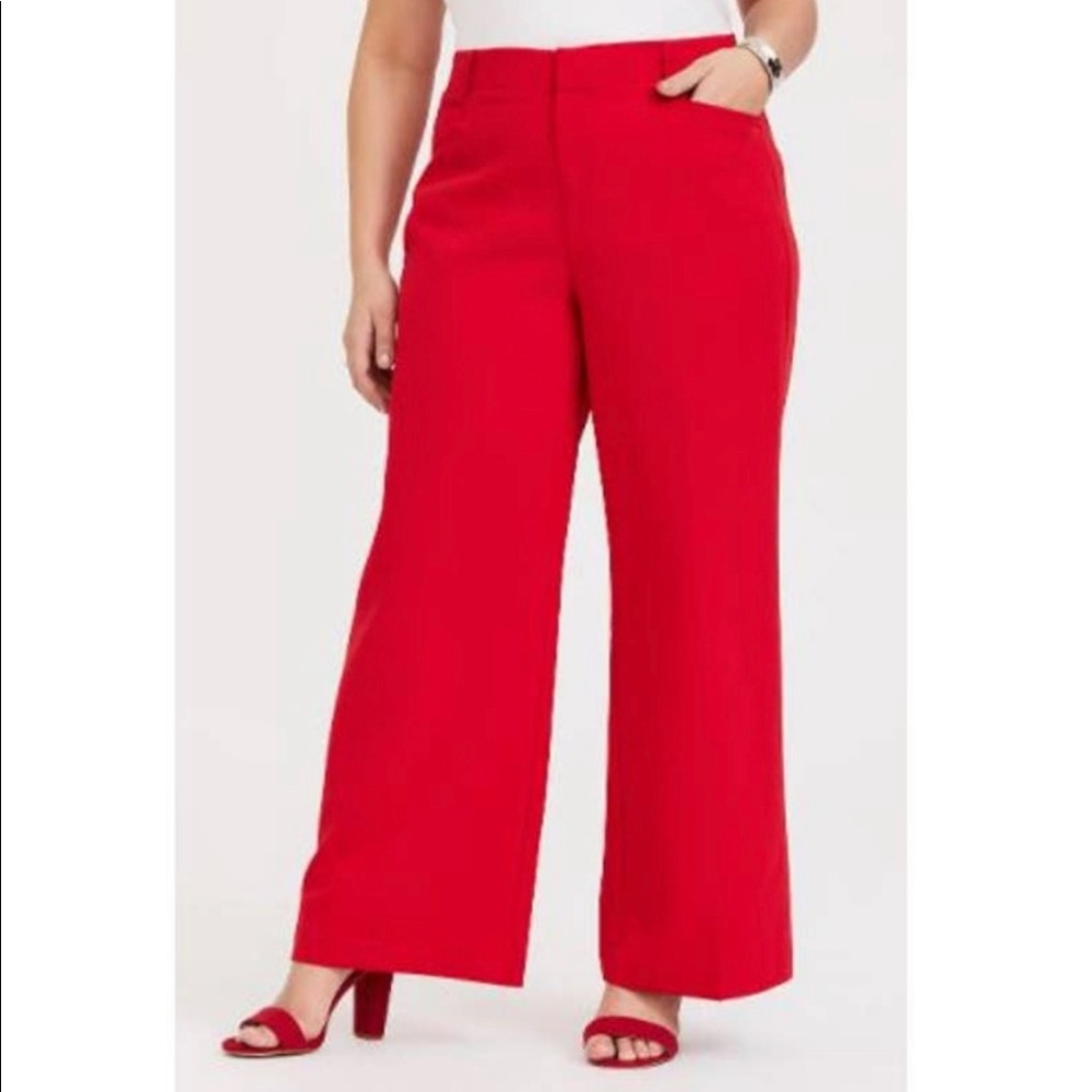 Torrid Wide Leg Trouser Dress Pants Red Sz 16R